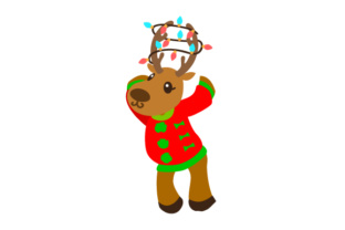 Charming Reindeer with Ugly Christmas Sweater