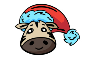 Christmas Jungle Face Zebra: A Festive Craft Asset