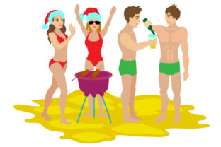 Festive Swimwear Christmas Beach Design for Crafts