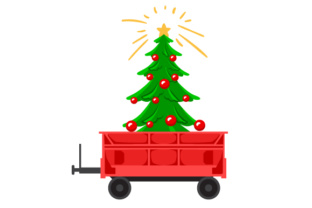 Train Wagon with Christmas Tree: A Perfect Fit for Holiday Crafts